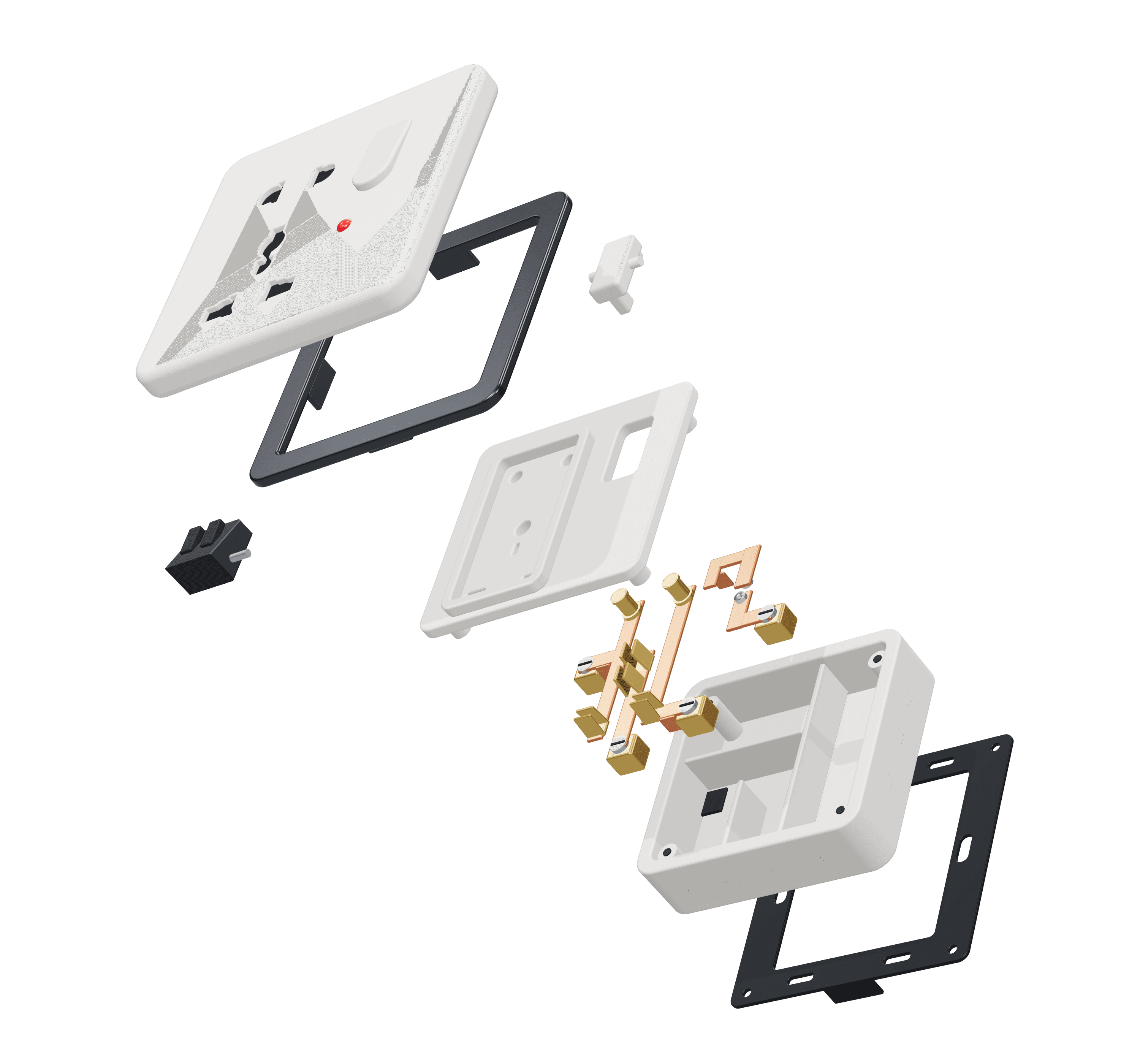 Exploded view of a Crescent socket